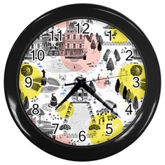 The Park  Pattern Design Wall Clock (black)