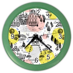 The Park  Pattern Design Color Wall Clock by Wegoenart