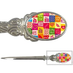 Multicolored Gift Wrap Decor Love Colorful Hearts I Love You Letter Opener by Wegoenart