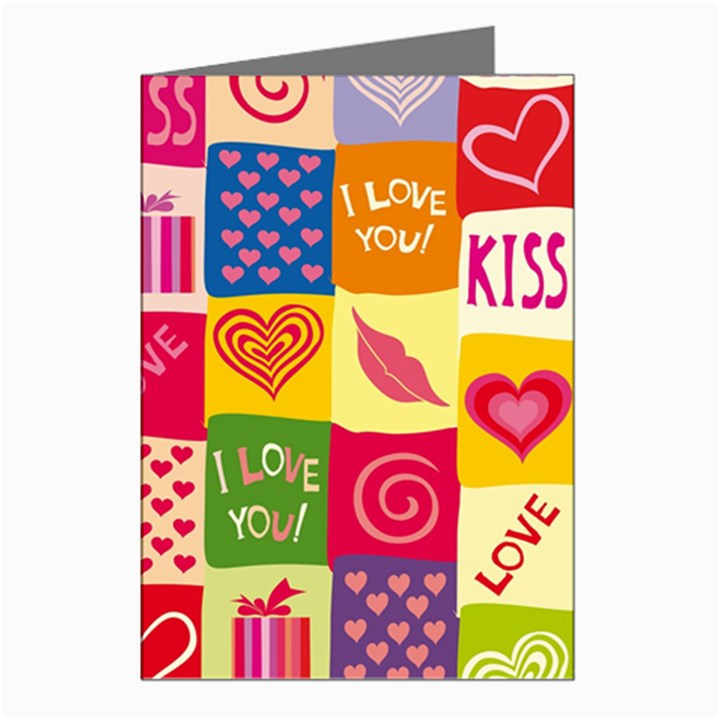 Multicolored Gift Wrap Decor Love Colorful Hearts I Love You Greeting Cards (Pkg of 8)