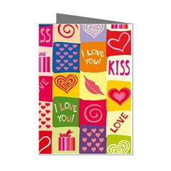 Multicolored Gift Wrap Decor Love Colorful Hearts I Love You Mini Greeting Cards (pkg Of 8) by Wegoenart