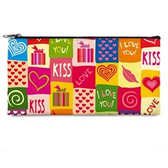 Multicolored Gift Wrap Decor Love Colorful Hearts I Love You Pencil Case by Wegoenart