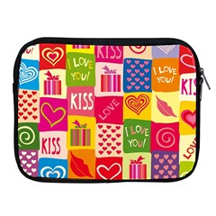 Multicolored Gift Wrap Decor Love Colorful Hearts I Love You Apple Ipad 2/3/4 Zipper Cases by Wegoenart