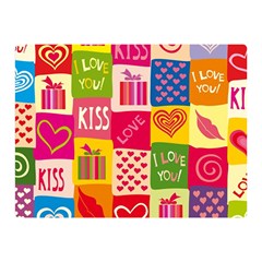 Multicolored Gift Wrap Decor Love Colorful Hearts I Love You Double Sided Flano Blanket (mini)  by Wegoenart