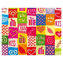 Multicolored Gift Wrap Decor Love Colorful Hearts I Love You Double Sided Flano Blanket (medium)  by Wegoenart