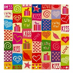 Multicolored Gift Wrap Decor Love Colorful Hearts I Love You Banner And Sign 4  X 4  by Wegoenart