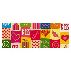 Multicolored Gift Wrap Decor Love Colorful Hearts I Love You Banner And Sign 8  X 3  by Wegoenart