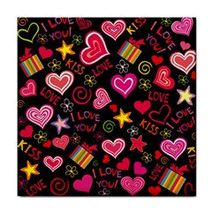 Multicolored Wallpaper, Love Vector Hearts Background Romantic Tile Coaster by Wegoenart