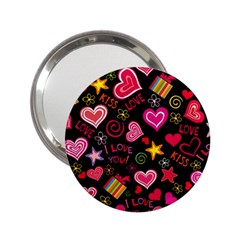 Multicolored Wallpaper, Love Vector Hearts Background Romantic 2 25  Handbag Mirrors by Wegoenart