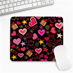 Multicolored Wallpaper, Love Vector Hearts Background Romantic Large Mousepad by Wegoenart