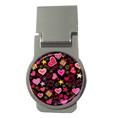 Multicolored Wallpaper, Love Vector Hearts Background Romantic Money Clips (round)  by Wegoenart