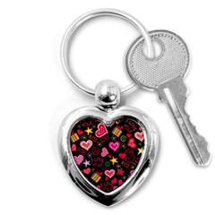 Multicolored Wallpaper, Love Vector Hearts Background Romantic Key Chain (heart) by Wegoenart