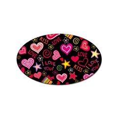 Multicolored Wallpaper, Love Vector Hearts Background Romantic Sticker Oval (10 Pack)