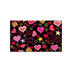 Multicolored Wallpaper, Love Vector Hearts Background Romantic Sticker Rectangular (10 Pack) by Wegoenart