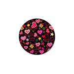 Multicolored Wallpaper, Love Vector Hearts Background Romantic Golf Ball Marker (4 pack) Front