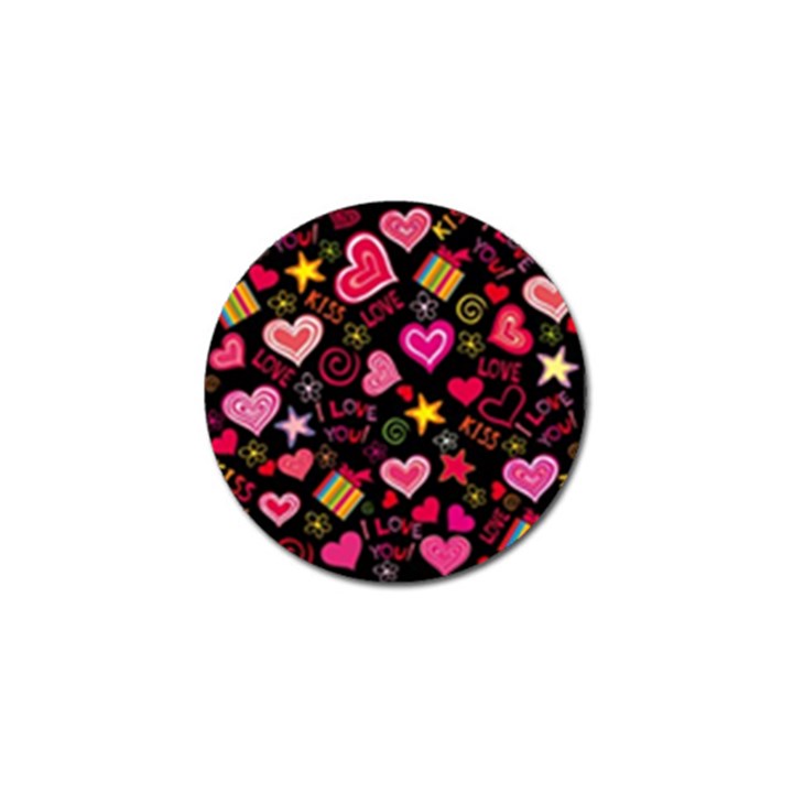 Multicolored Wallpaper, Love Vector Hearts Background Romantic Golf Ball Marker (4 pack)