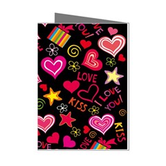 Multicolored Wallpaper, Love Vector Hearts Background Romantic Mini Greeting Cards (pkg Of 8) by Wegoenart