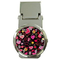 Multicolored Wallpaper, Love Vector Hearts Background Romantic Money Clip Watches by Wegoenart