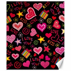 Multicolored Wallpaper, Love Vector Hearts Background Romantic Canvas 20  X 24  by Wegoenart