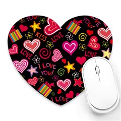 Multicolored Wallpaper, Love Vector Hearts Background Romantic Heart Mousepad by Wegoenart