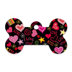 Multicolored Wallpaper, Love Vector Hearts Background Romantic Dog Tag Bone (two Sides) by Wegoenart