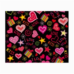 Multicolored Wallpaper, Love Vector Hearts Background Romantic Small Glasses Cloth (2 Sides)