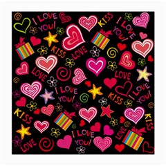 Multicolored Wallpaper, Love Vector Hearts Background Romantic Medium Glasses Cloth (2 Sides) by Wegoenart