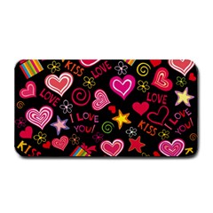 Multicolored Wallpaper, Love Vector Hearts Background Romantic Medium Bar Mat by Wegoenart