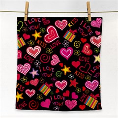 Multicolored Wallpaper, Love Vector Hearts Background Romantic Face Towel by Wegoenart