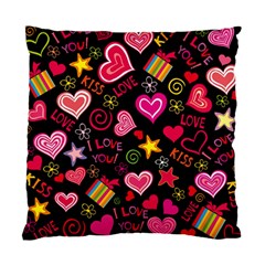 Multicolored Wallpaper, Love Vector Hearts Background Romantic Standard Cushion Case (two Sides)