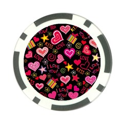 Multicolored Wallpaper, Love Vector Hearts Background Romantic Poker Chip Card Guard (10 Pack) by Wegoenart