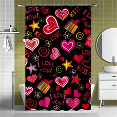 Multicolored Wallpaper, Love Vector Hearts Background Romantic Shower Curtain 48  X 72  (small)  by Wegoenart