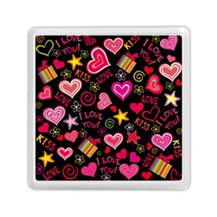 Multicolored Wallpaper, Love Vector Hearts Background Romantic Memory Card Reader (square) by Wegoenart