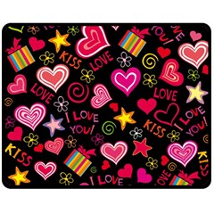 Multicolored Wallpaper, Love Vector Hearts Background Romantic Double Sided Fleece Blanket (medium)  by Wegoenart