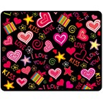 Multicolored Wallpaper, Love Vector Hearts Background Romantic Double Sided Fleece Blanket (Medium)  58.8 x47.4  Blanket Front