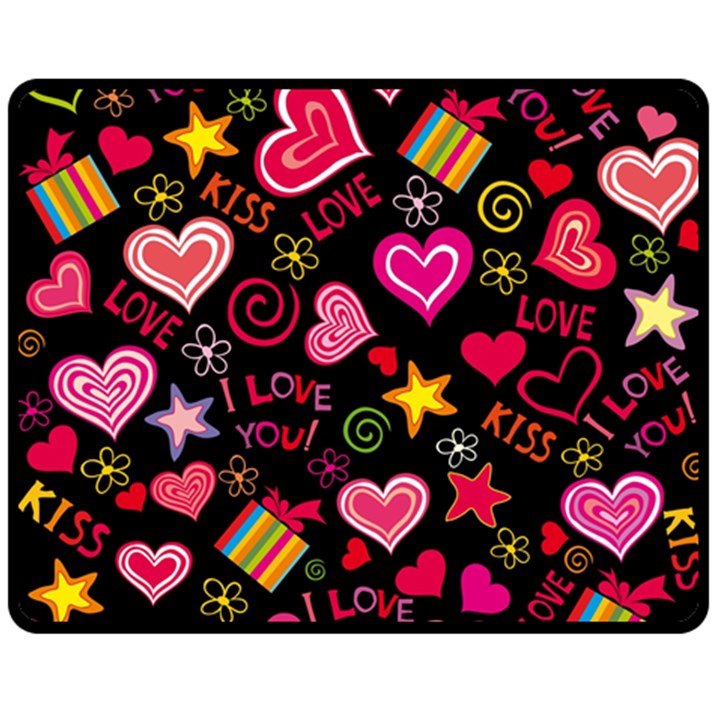 Multicolored Wallpaper, Love Vector Hearts Background Romantic Double Sided Fleece Blanket (Medium) 