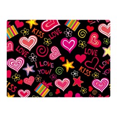 Multicolored Wallpaper, Love Vector Hearts Background Romantic Double Sided Flano Blanket (mini)  by Wegoenart