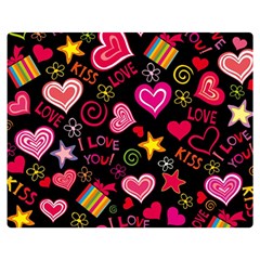 Multicolored Wallpaper, Love Vector Hearts Background Romantic Double Sided Flano Blanket (medium)  by Wegoenart