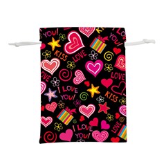 Multicolored Wallpaper, Love Vector Hearts Background Romantic Lightweight Drawstring Pouch (l) by Wegoenart