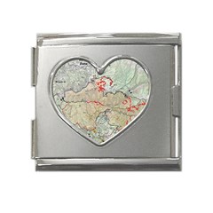 Misc Map Wallpaper Mega Link Heart Italian Charm (18mm) by Wegoenart