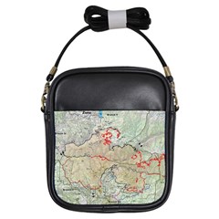 Misc Map Wallpaper Girls Sling Bag by Wegoenart