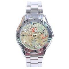 Misc Map Wallpaper Stainless Steel Analogue Watch by Wegoenart