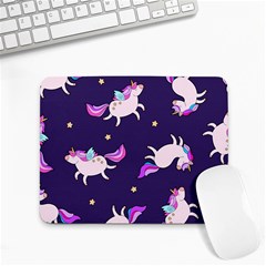 Fantasy Fat Unicorn Horse-pattern Fabric Design Small Mousepad by Wegoenart