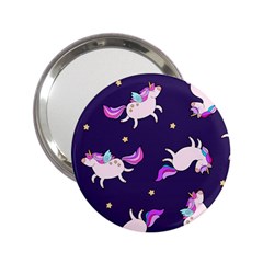 Fantasy Fat Unicorn Horse-pattern Fabric Design 2 25  Handbag Mirrors by Wegoenart