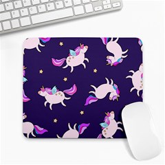 Fantasy Fat Unicorn Horse-pattern Fabric Design Large Mousepad by Wegoenart