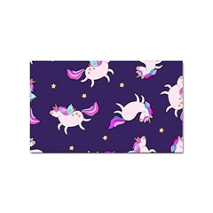 Fantasy Fat Unicorn Horse-pattern Fabric Design Sticker Rectangular (10 Pack) by Wegoenart