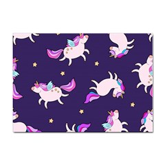 Fantasy Fat Unicorn Horse-pattern Fabric Design Sticker A4 (100 Pack) by Wegoenart