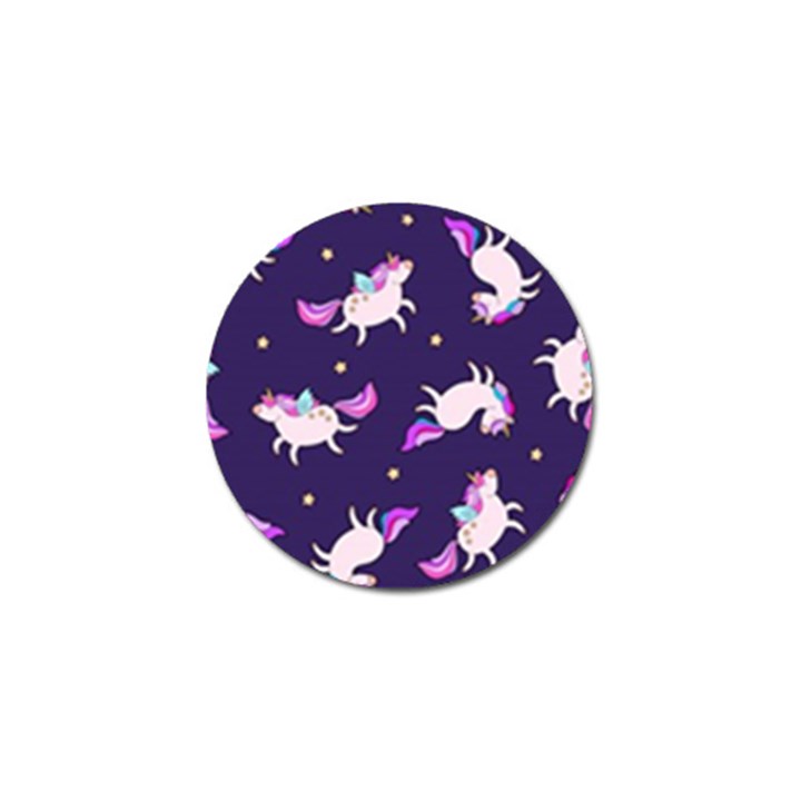 Fantasy Fat Unicorn Horse-pattern Fabric Design Golf Ball Marker