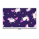 Fantasy Fat Unicorn Horse-pattern Fabric Design Business Card Holder Front