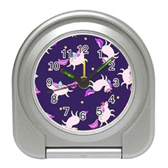 Fantasy Fat Unicorn Horse-pattern Fabric Design Travel Alarm Clock by Wegoenart